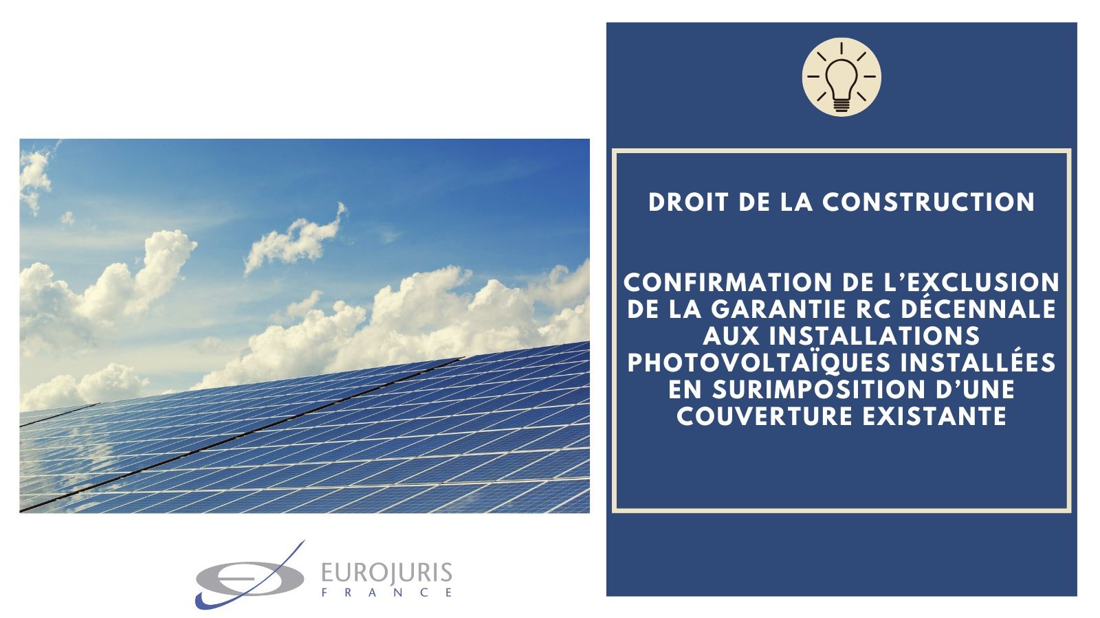 Garantie décennale installations photovoltaiques